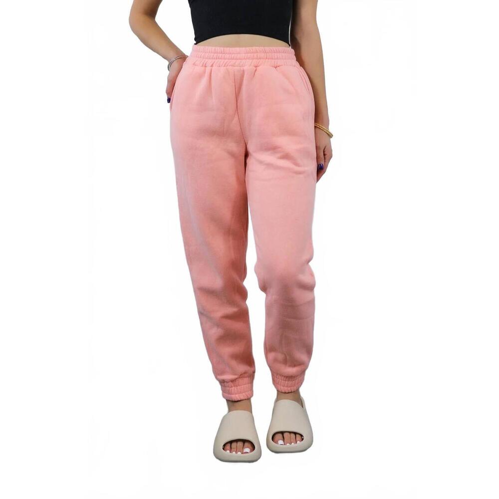 NEW SURELYMINE fleece lined thick jogger in peach